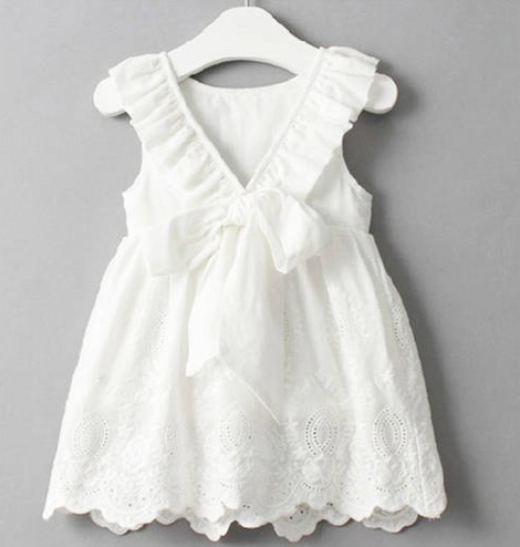 vestido branco infantil simples