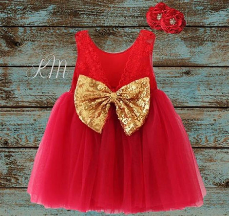 vestido vermelho de festa infantil