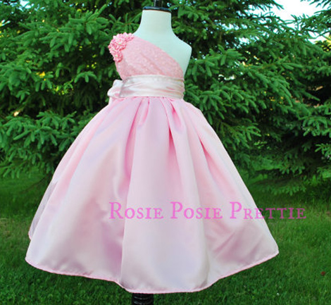 vestido de festa rosa claro infantil